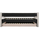 Meridian Colton Cream Linen Textured Fabric Twin Daybed IMAGE 5