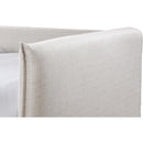 Meridian Colton Cream Linen Textured Fabric Twin Daybed IMAGE 6