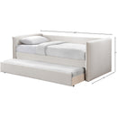 Meridian Colton Cream Linen Textured Fabric Twin Daybed IMAGE 7