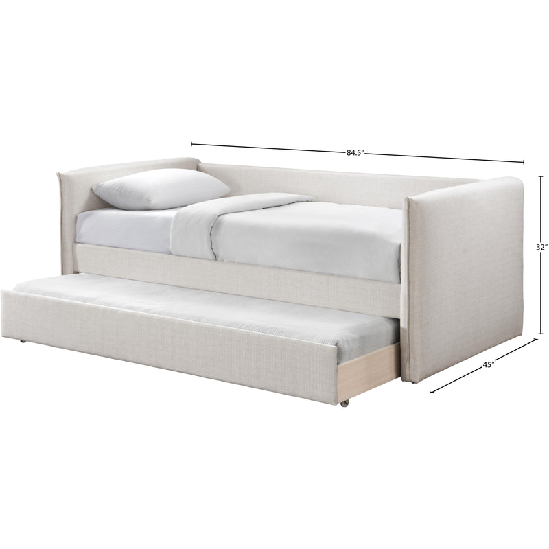 Meridian Colton Cream Linen Textured Fabric Twin Daybed IMAGE 7