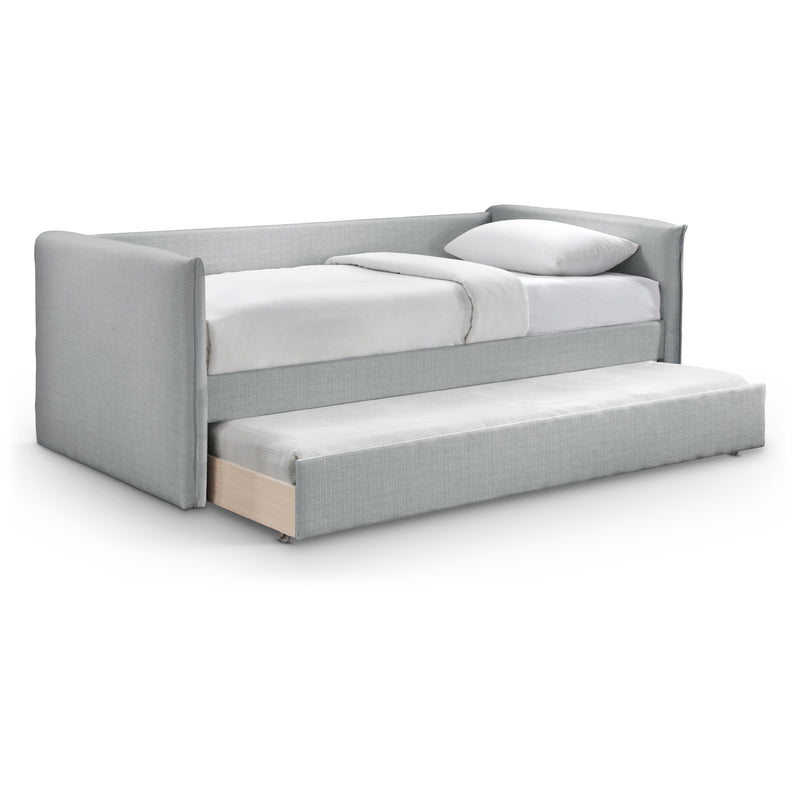 Meridian Colton Grey Linen Textured Fabric Twin Daybed IMAGE 1