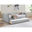 Meridian Colton Grey Linen Textured Fabric Twin Daybed IMAGE 2