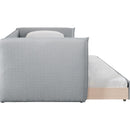 Meridian Colton Grey Linen Textured Fabric Twin Daybed IMAGE 4