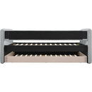 Meridian Colton Grey Linen Textured Fabric Twin Daybed IMAGE 5