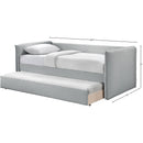 Meridian Colton Grey Linen Textured Fabric Twin Daybed IMAGE 7