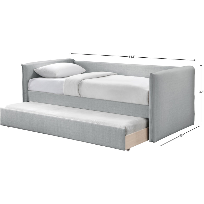Meridian Colton Grey Linen Textured Fabric Twin Daybed IMAGE 7