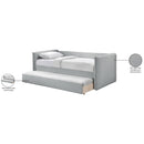 Meridian Colton Grey Linen Textured Fabric Twin Daybed IMAGE 8