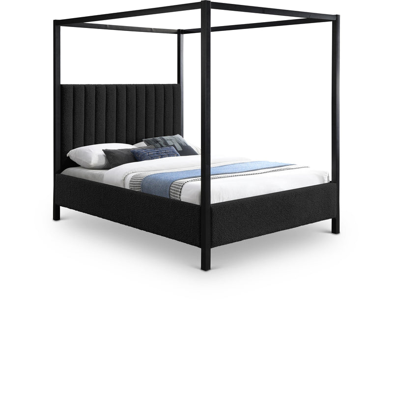 Meridian Kelly Black Boucle Fabric King Bed (3 Boxes) IMAGE 1