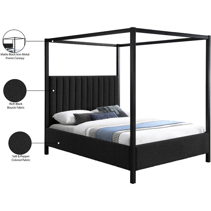Meridian Kelly Black Boucle Fabric King Bed (3 Boxes) IMAGE 7