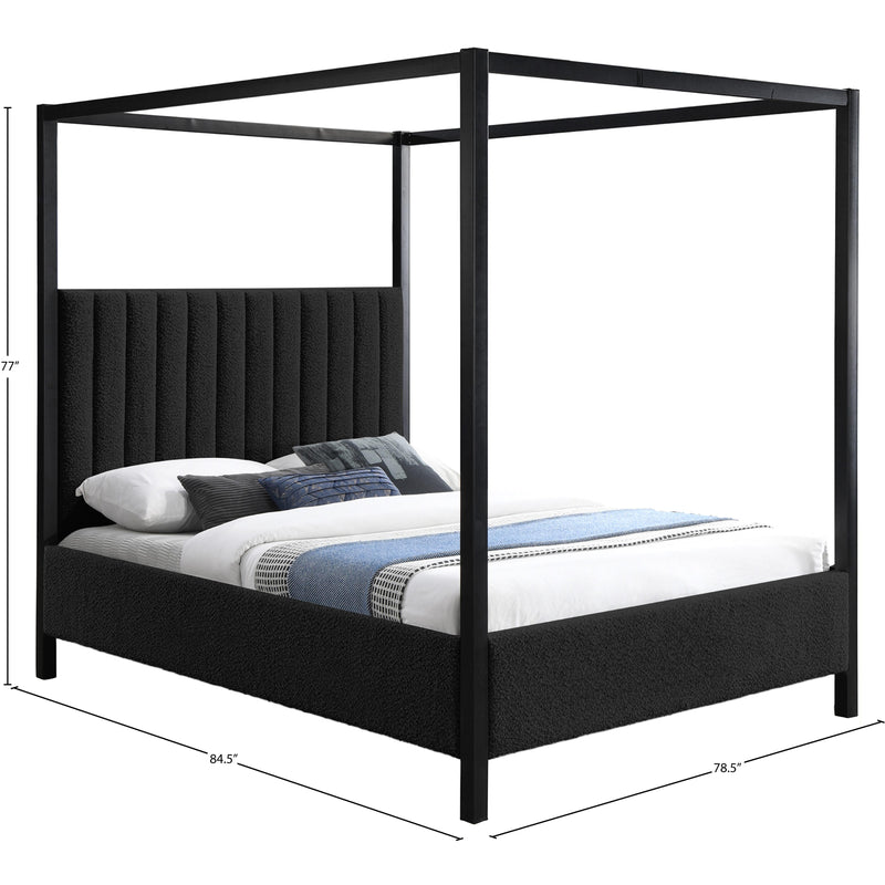 Meridian Kelly Black Boucle Fabric King Bed (3 Boxes) IMAGE 8