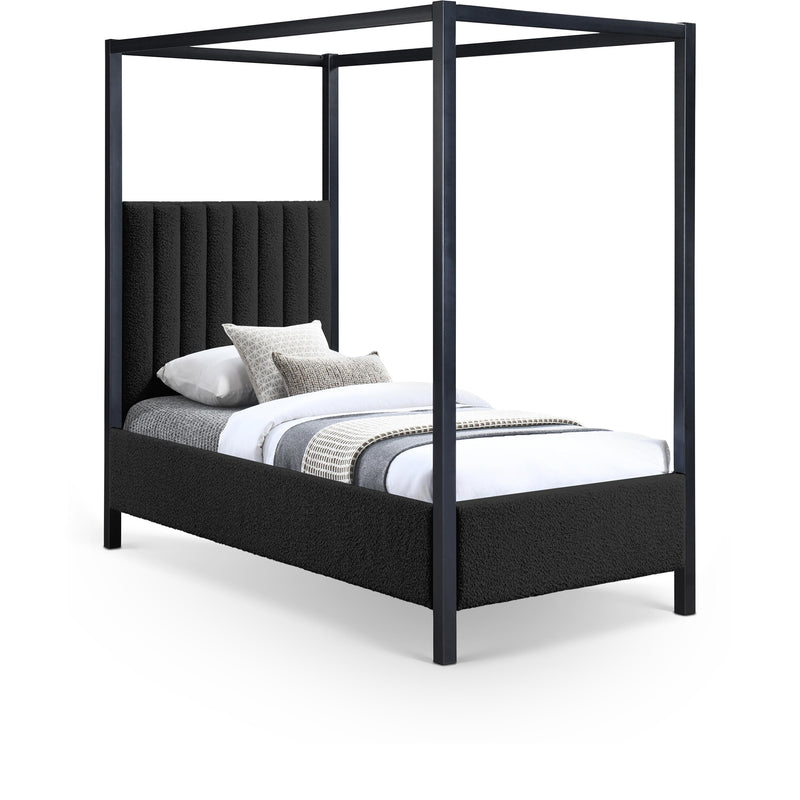Meridian Kelly Black Boucle Fabric Twin Bed (3 Boxes) IMAGE 1