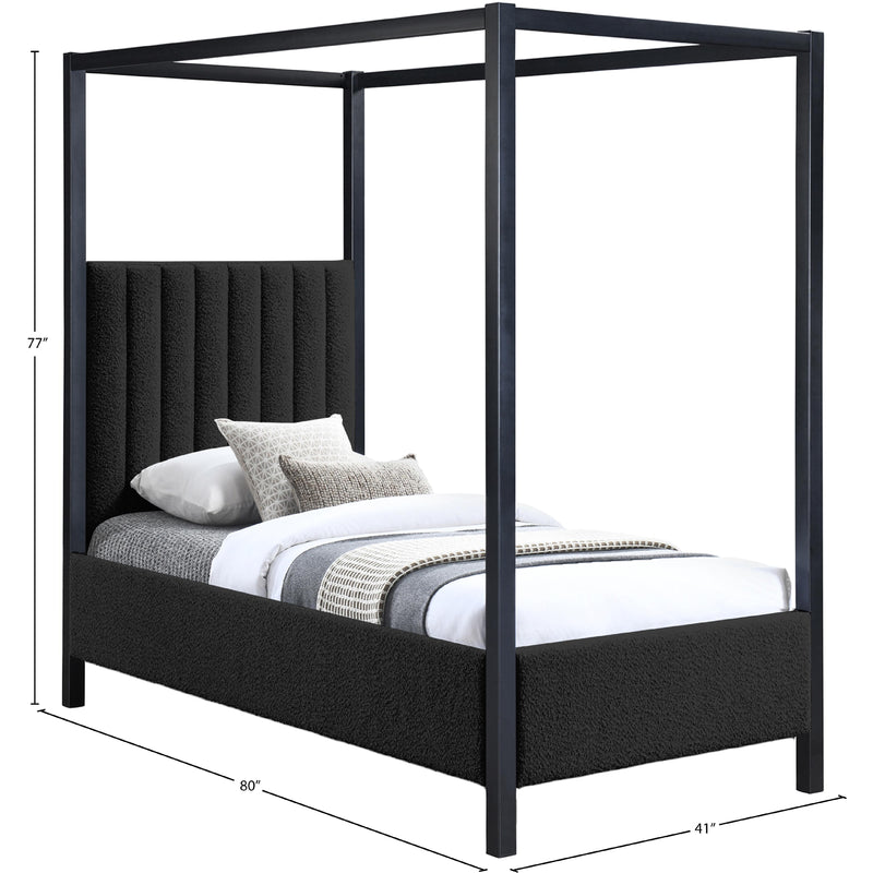 Meridian Kelly Black Boucle Fabric Twin Bed (3 Boxes) IMAGE 8