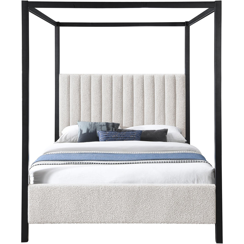 Meridian Kelly Cream Boucle Fabric King Bed (3 Boxes) IMAGE 3