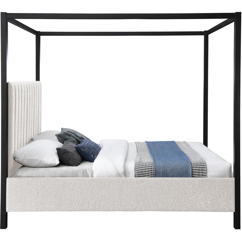 Meridian Kelly Cream Boucle Fabric King Bed (3 Boxes) IMAGE 4