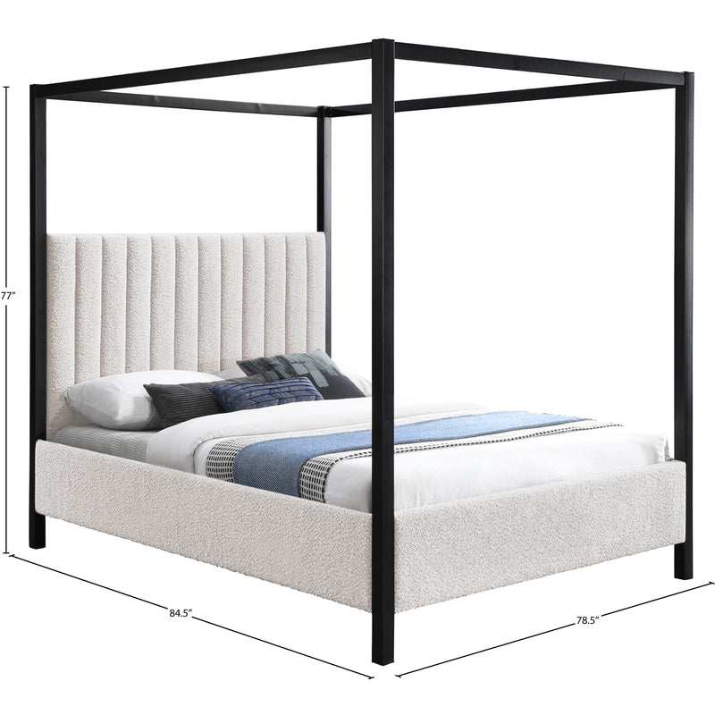 Meridian Kelly Cream Boucle Fabric King Bed (3 Boxes) IMAGE 8
