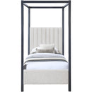 Meridian Kelly Cream Boucle Fabric Twin Bed (3 Boxes) IMAGE 3