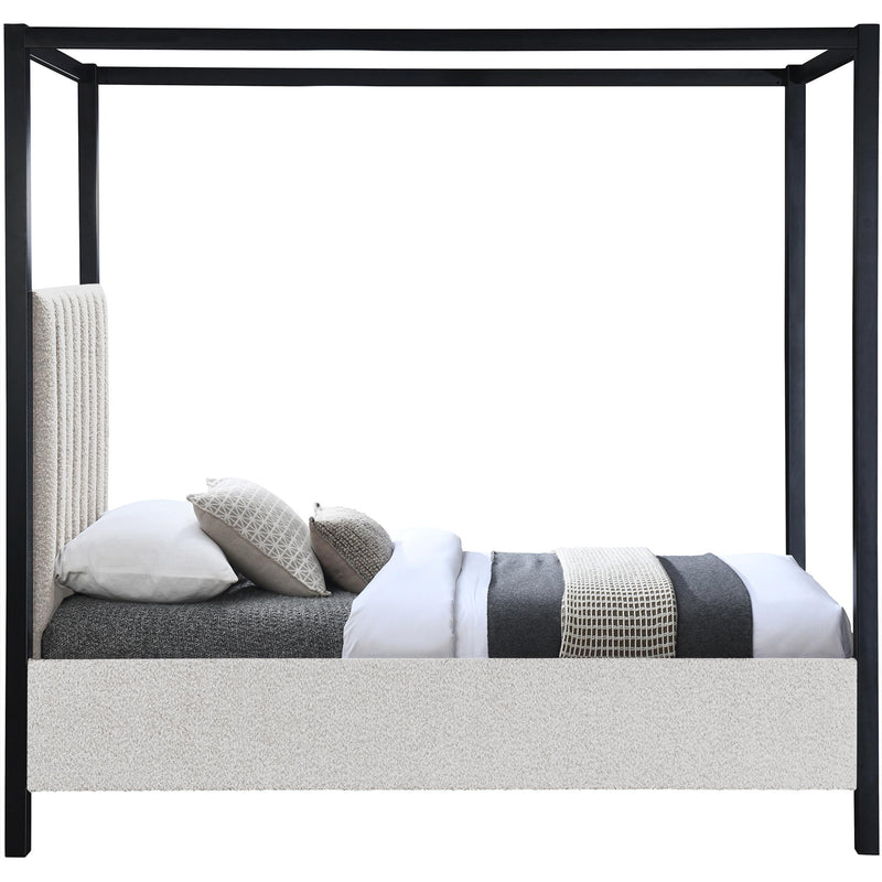 Meridian Kelly Cream Boucle Fabric Twin Bed (3 Boxes) IMAGE 4