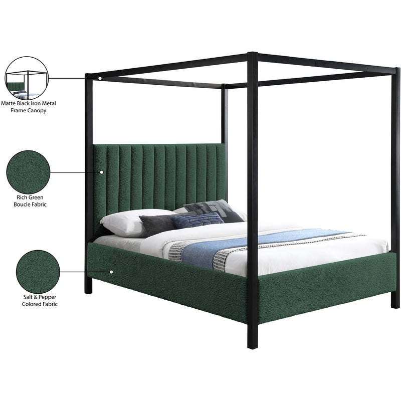Meridian Kelly Green Boucle Fabric Queen Bed (3 Boxes) IMAGE 7