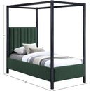 Meridian Kelly Green Boucle Fabric Twin Bed (3 Boxes) IMAGE 8