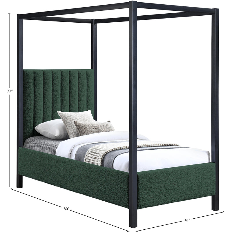 Meridian Kelly Green Boucle Fabric Twin Bed (3 Boxes) IMAGE 8