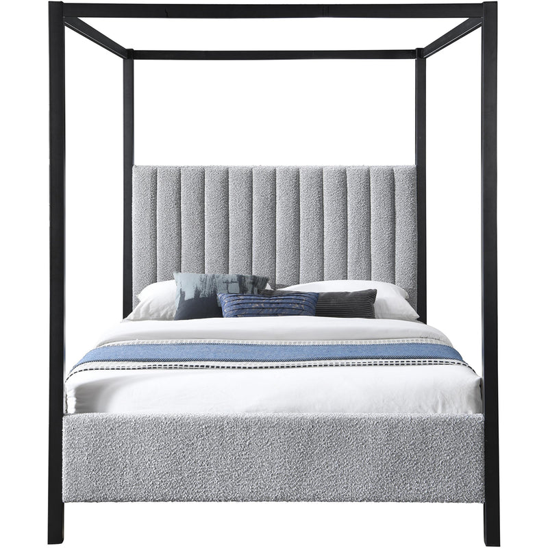 Meridian Kelly Grey Boucle Fabric Queen Bed (3 Boxes) IMAGE 3