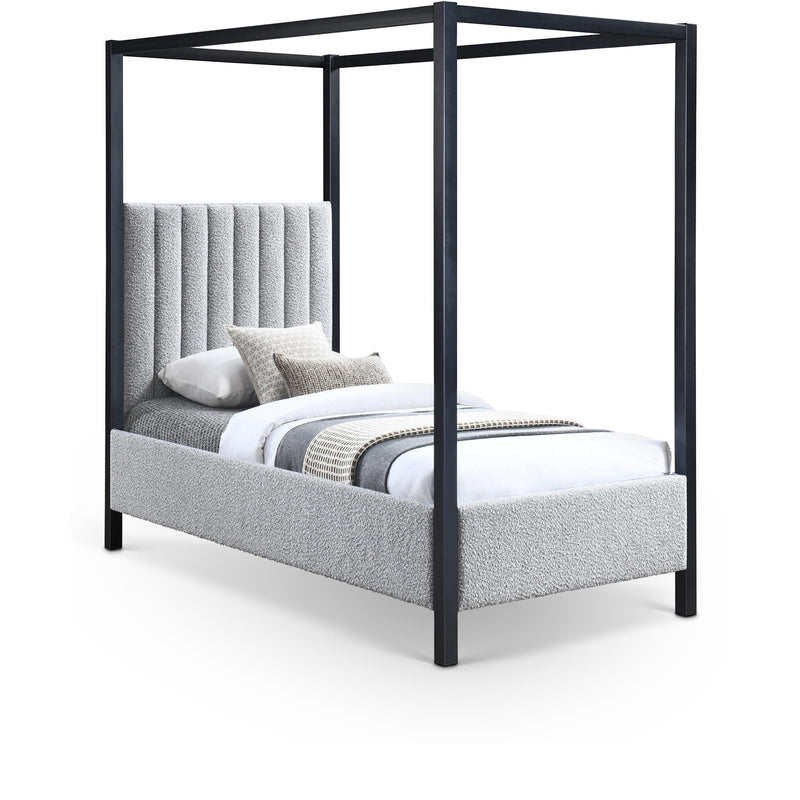 Meridian Kelly Grey Boucle Fabric Twin Bed (3 Boxes) IMAGE 1