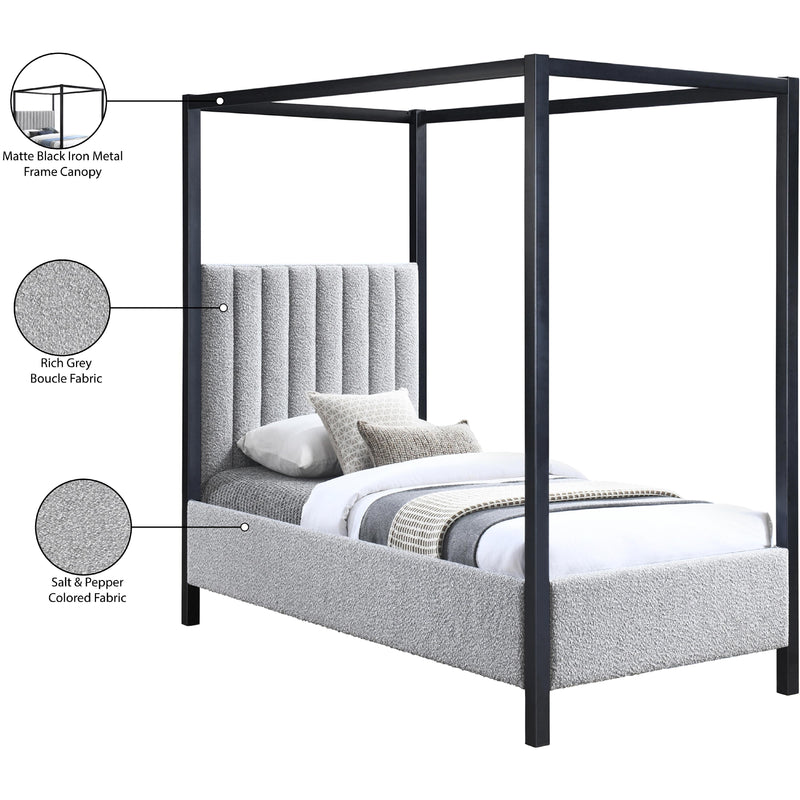 Meridian Kelly Grey Boucle Fabric Twin Bed (3 Boxes) IMAGE 7
