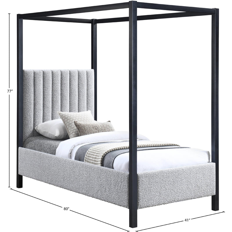 Meridian Kelly Grey Boucle Fabric Twin Bed (3 Boxes) IMAGE 8