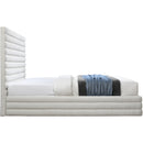 Meridian Maxwell Cream Linen Textured Fabric Full Bed (3 Boxes) IMAGE 4