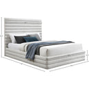 Meridian Maxwell Cream Linen Textured Fabric King Bed (3 Boxes) IMAGE 7