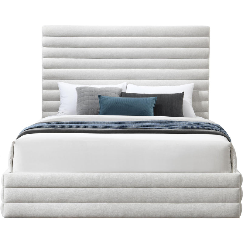 Meridian Maxwell Cream Linen Textured Fabric Queen Bed (3 Boxes) IMAGE 3
