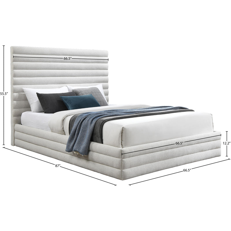 Meridian Maxwell Cream Linen Textured Fabric Queen Bed (3 Boxes) IMAGE 7
