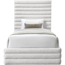 Meridian Maxwell Cream Linen Textured Fabric Twin Bed (3 Boxes) IMAGE 3