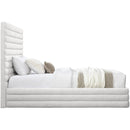 Meridian Maxwell Cream Linen Textured Fabric Twin Bed (3 Boxes) IMAGE 4