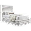 Meridian Maxwell Cream Linen Textured Fabric Twin Bed (3 Boxes) IMAGE 7