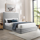 Meridian Maxwell Grey Linen Textured Fabric Full Bed (3 Boxes) IMAGE 2