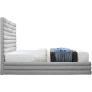 Meridian Maxwell Grey Linen Textured Fabric Full Bed (3 Boxes) IMAGE 4