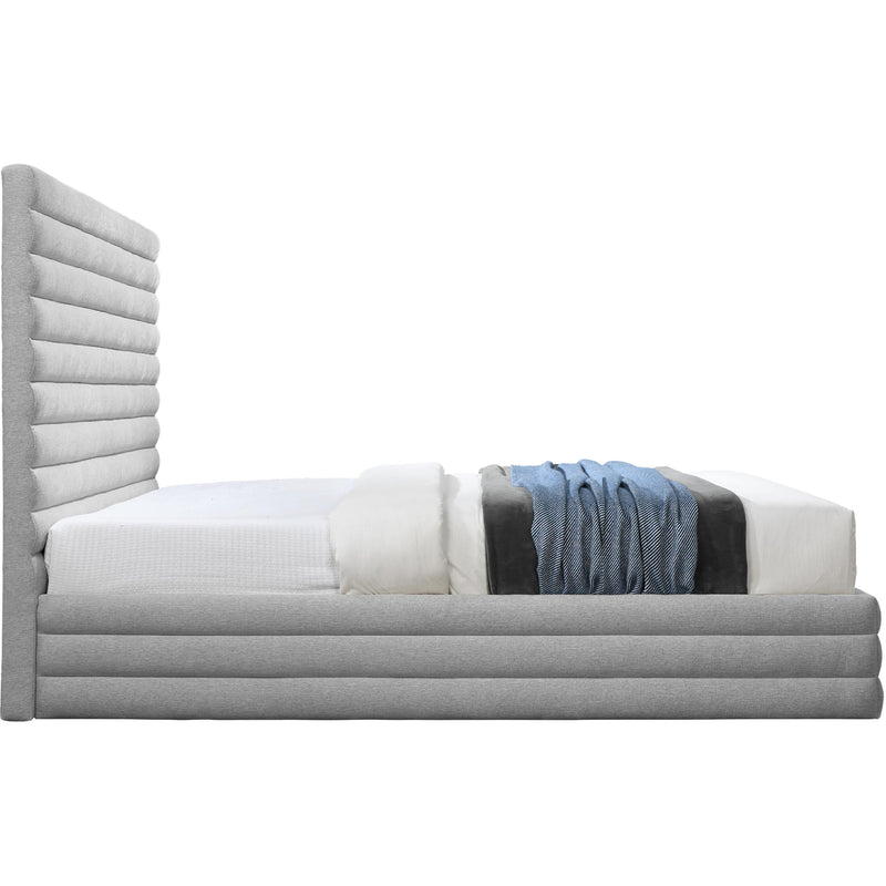 Meridian Maxwell Grey Linen Textured Fabric Full Bed (3 Boxes) IMAGE 4