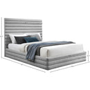 Meridian Maxwell Grey Linen Textured Fabric King Bed (3 Boxes) IMAGE 7