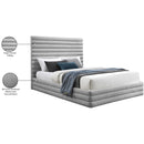 Meridian Maxwell Grey Linen Textured Fabric King Bed (3 Boxes) IMAGE 8