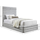 Meridian Maxwell Grey Linen Textured Fabric Twin Bed (3 Boxes) IMAGE 7