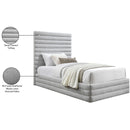 Meridian Maxwell Grey Linen Textured Fabric Twin Bed (3 Boxes) IMAGE 8