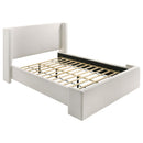  Coaster Furniture Alamosa 310078Q Boucle Upholstered Queen Wingback Bed - White IMAGE 3