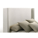  Coaster Furniture Alamosa 310078Q Boucle Upholstered Queen Wingback Bed - White IMAGE 5