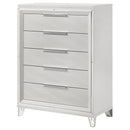  Coaster Furniture Marmore 224965 5-Drawer Bedroom Chest of Drawers - White IMAGE 4