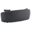  Coaster Furniture Brookside 504844 Velvet Upholstered Curved Sofa - Dark Grey IMAGE 5