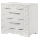 Coaster Furniture Ives 224942 2-Drawer Nightstand Bedside Table - White High Gloss IMAGE 4