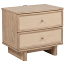  Coaster Furniture Kailani 225042 2-Drawer Nightstand Bedside Table - Beige Oak IMAGE 1