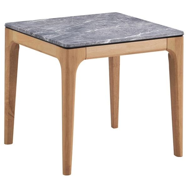  Coaster Furniture Polaris 707857 Square SmartTop Side End Table - Grey and Light Oak IMAGE 1