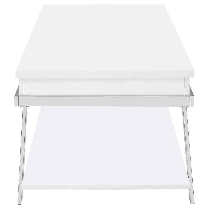  Coaster Furniture Marcia 708158 Rectangular Lift Top Coffee Table - White High Gloss IMAGE 10